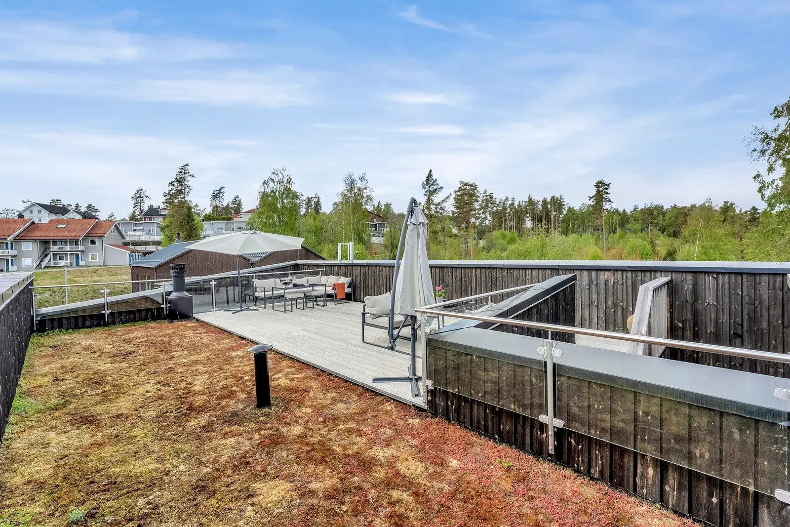 Herlig utsikt fra takterrassen